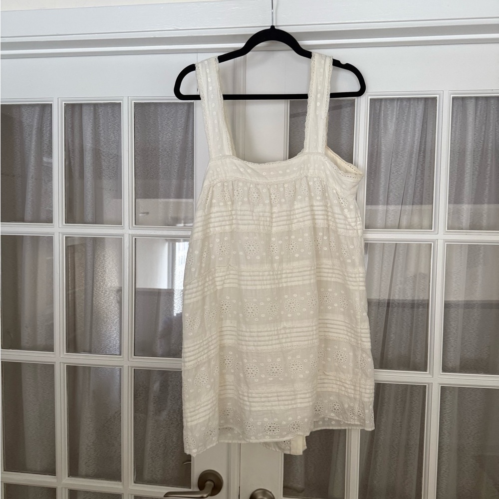 Sezane White 100% Cotton Eyelet Button-Front Sundress - Picture 8 of 10